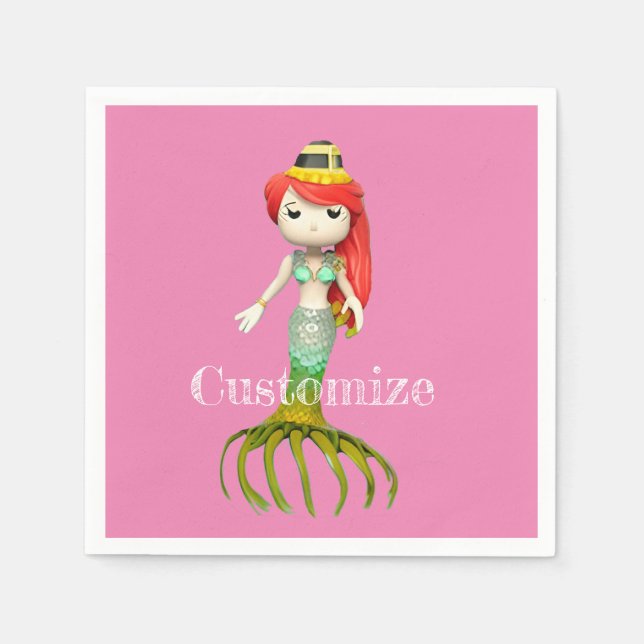 Cute Creepy Sjöjungfru Witch Thunder_Cove Pappersservett (Framsidan)