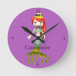 Cute Creepy Sjöjungfru Witch Thunder_Cove Rund Klocka