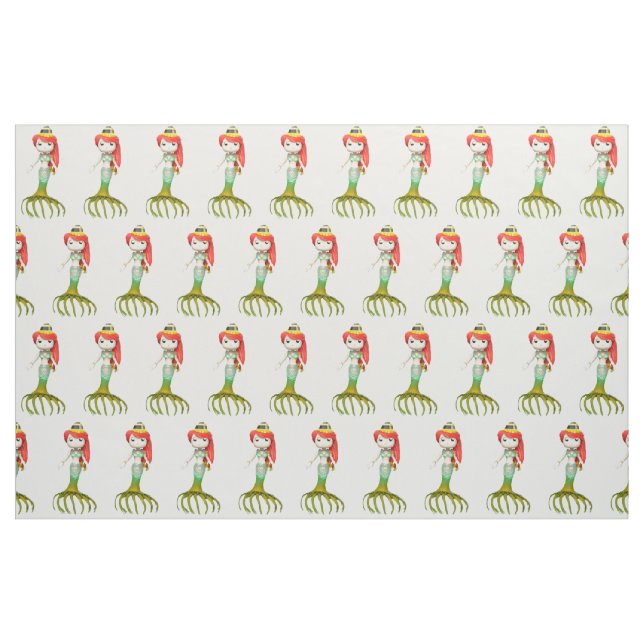 Cute Creepy Sjöjungfru Witch Tyg (Fat Quarter)