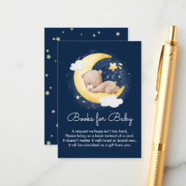 Cute Crescent Navy Måne Nalle Bokar för Baby Tilläggskort