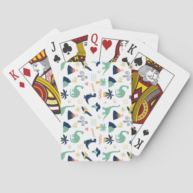 Cute Cretacous Period Tecknad Teckning Casinokort (Baksidan)