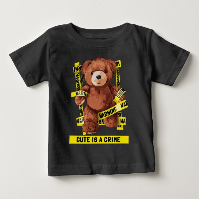 Cute Crime Fighter Nalle T Shirt (Framsida)
