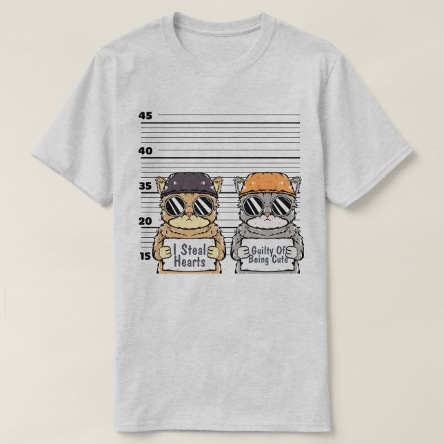 Cute Criminal Cats T-Shirt (Design framsida)