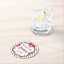 Cute Crimson Bow Baby Shower