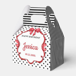 Cute Crimson Bow Birthday 4"w x 2.5"l x 5"h Presentaskar