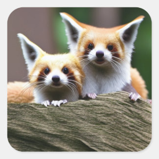 Cute Criter 2 Fyrkantigt Klistermärke