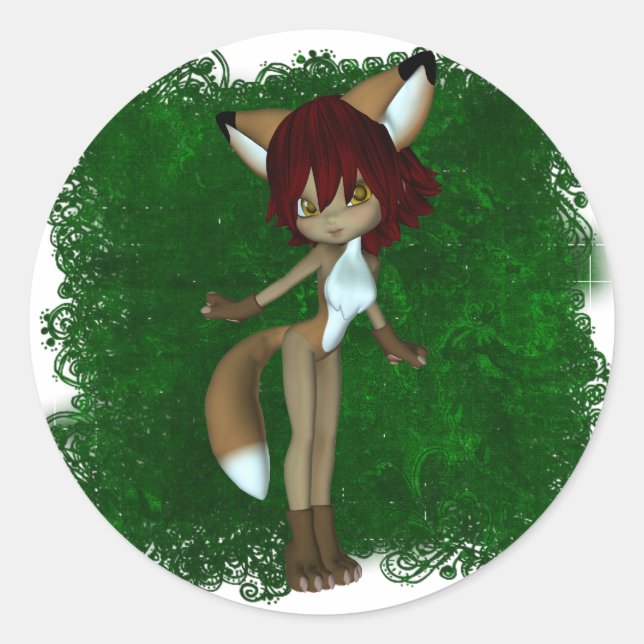 Cute Critters 05 Runt Klistermärke (Framsida)