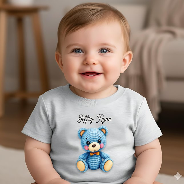Cute Crochet Bear Personalized  T Shirt (Skapare uppladdad)