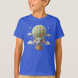 Cute Crochet Elephant in Hot Air Balloon Amigurumi T Shirt