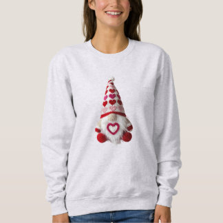 Cute Crochet Heart Pattern Valentine Gnome T Shirt