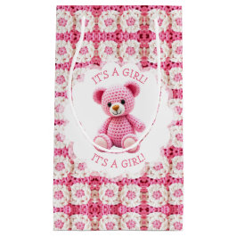Cute Crocheted Teddy Bear Girl's Baby Shower