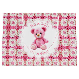 Cute Crocheted Teddy Bear Girl's Baby Shower