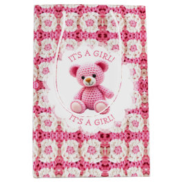 Cute Crocheted Teddy Bear Girl's Baby Shower