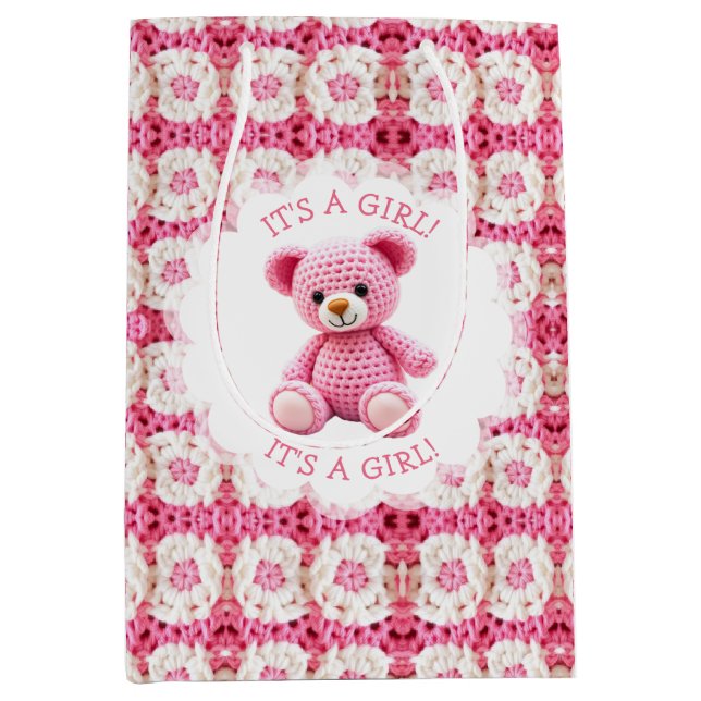 Cute Crocheted Teddy Bear Girl's Baby Shower (Framsidan)