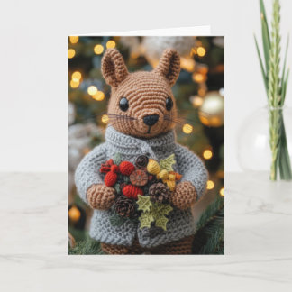 Cute Crochetéjullekorre Helgkort