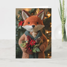 Cute Crochetety Julfox Helgkort