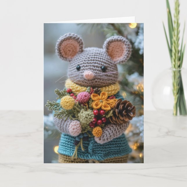 Cute Crochetetye-julmus Helgkort (Framsida)