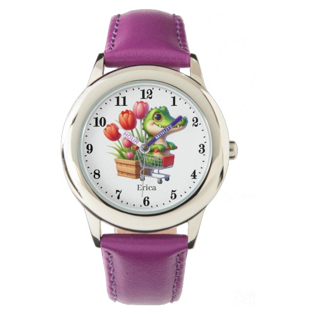 Cute CrocodiLägg till namn Watch Armbandsur (Framsida)