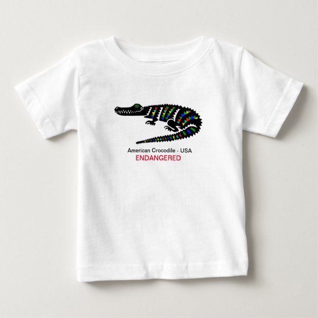 Cute Crocodile - Endangered animal grafik - T Shirt (Framsida)
