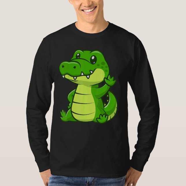 Cute Crocodile Pet T Shirt (Framsida)