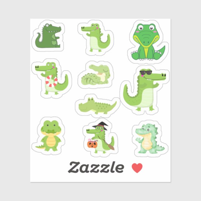 Cute Crocodile Stickers Klistermärken (Ark)