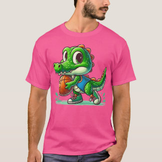 Cute Crocodile with a Basketball T Shirt