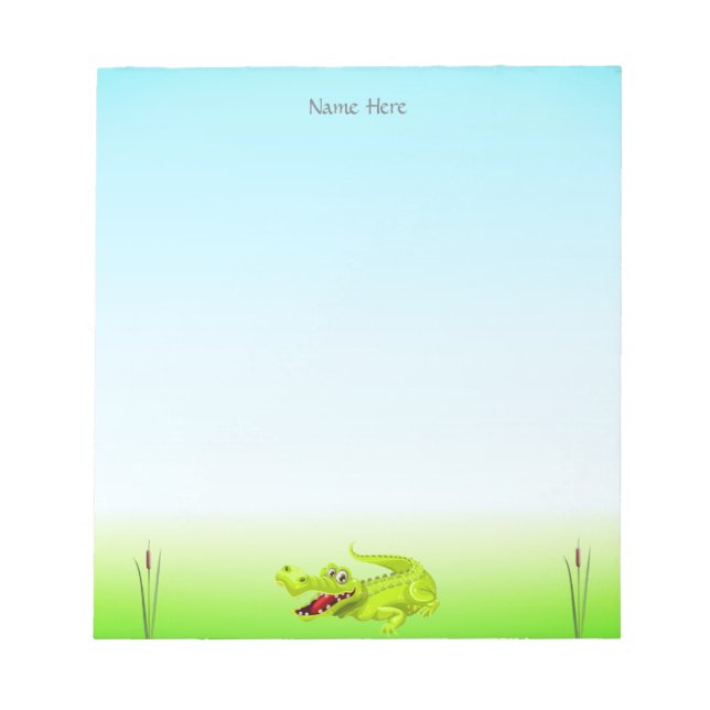 Cute Crocodion Light Blue Anteckningsblock (Framsida)
