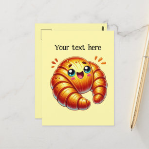 Cute croissant älskare anpassa vykort