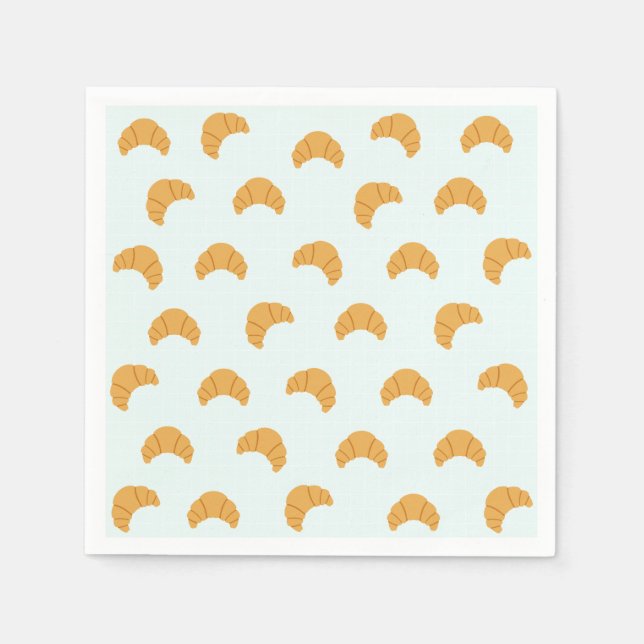 Cute Croissant Papper Napkins Pappersservett (Framsidan)
