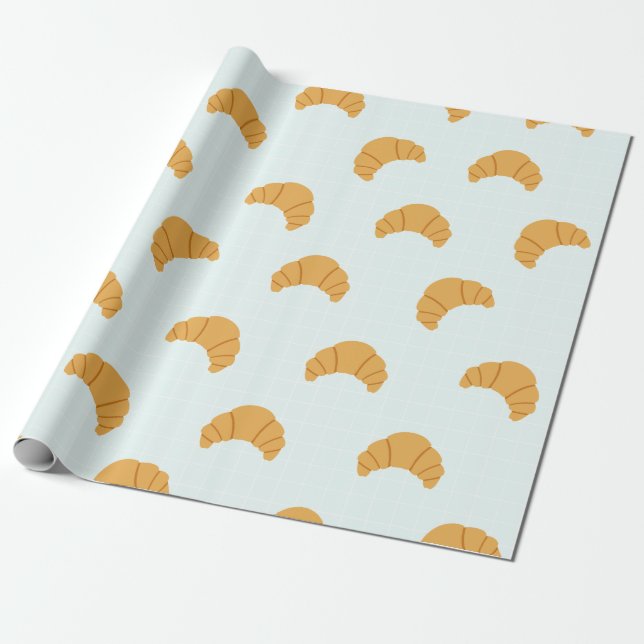 Cute Croissant Wrapping Papprare Presentpapper (Utrullad)