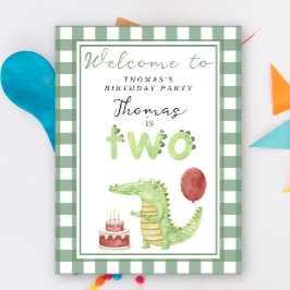 Cute Crokodile 2:a födelsedagen Party Poster