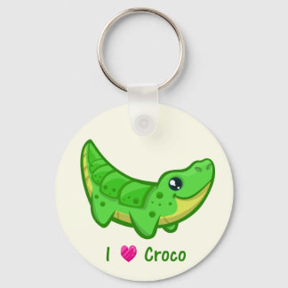 Cute crokodile kärlek kawaii tecknad nyckelring