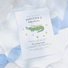Cute Crokodile | Modern Pojke Baby Shower Inbjudningar