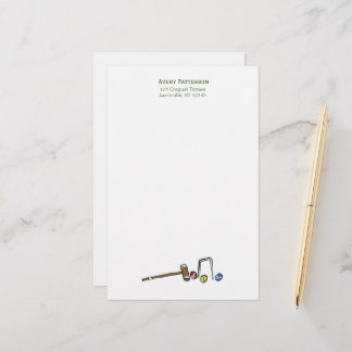 Cute Croquet Hand Drawn Mallets Preppy Boho Chic Brevpapper