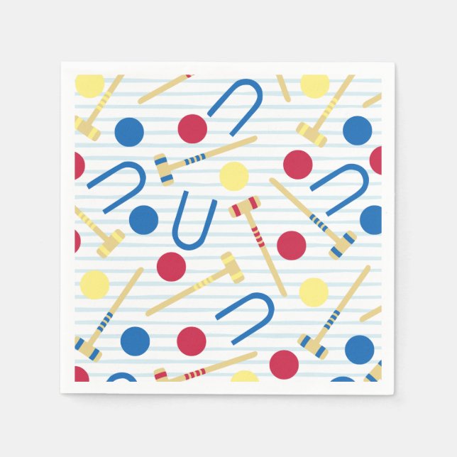 Cute Croquet Papper Napkins Pappersservett (Framsidan)