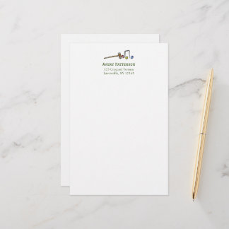 Cute Croquet Player Hand-Illustrated Chic Preppy Brevpapper