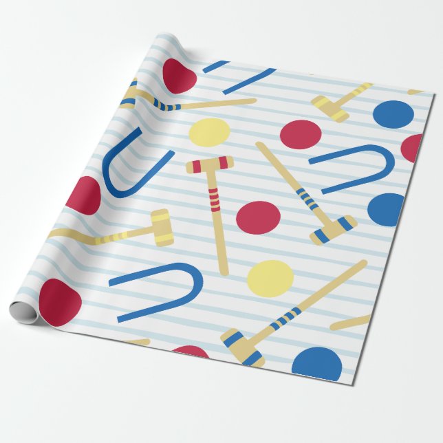 Cute Croquet Wrapping Papper Presentpapper (Utrullad)