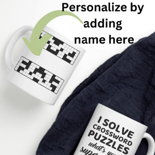 Cute Crossword Puzzle Älskare Coffee Mugg