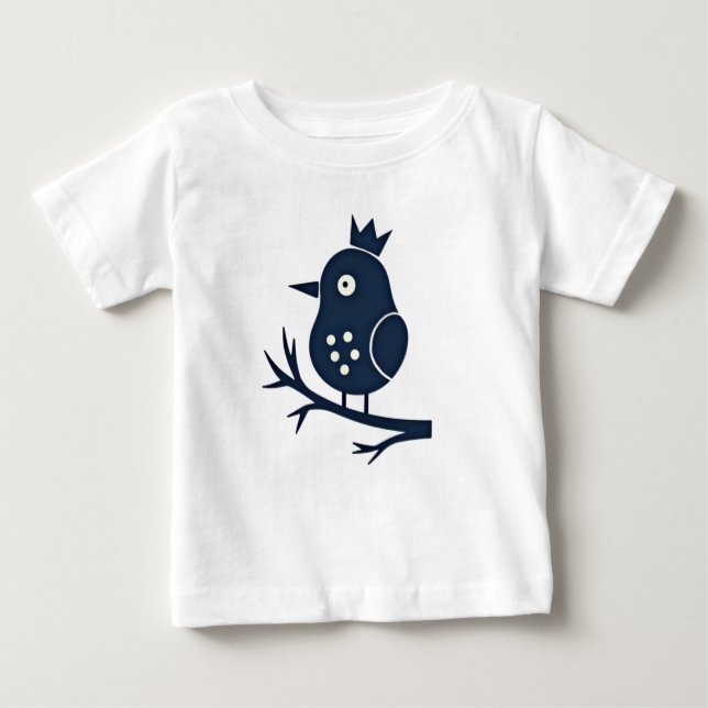 Cute Crowned Bird Toddler T-Shirt (Framsida)