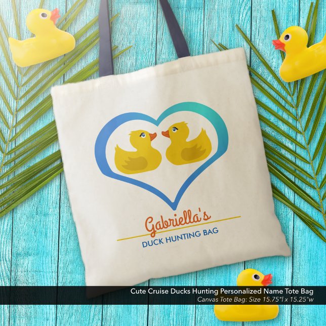 Cute Cruise Ankor Hunting Personlig Namn Tygkasse (Create a cute custom tote bag with your name for your cruise duck hunting adventures.)