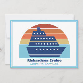 Cute Cruise Frakt Family Resa Sunset Personlig Inbjudningar