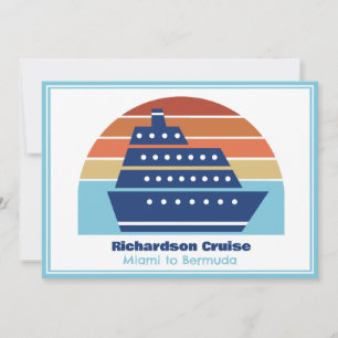 Cute Cruise Frakt Family Resa Sunset Personlig Inbjudningar