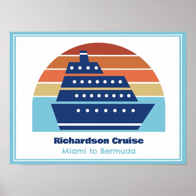Cute Cruise Frakt Family Resa Sunset Personlig Poster (Framsidan)