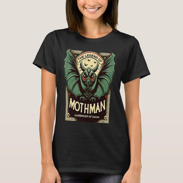Cute Cryptid Harbinger från Doom Mothman T Shirt (Framsida)