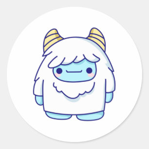 Cute Cryptid Yeti Runt Klistermärke