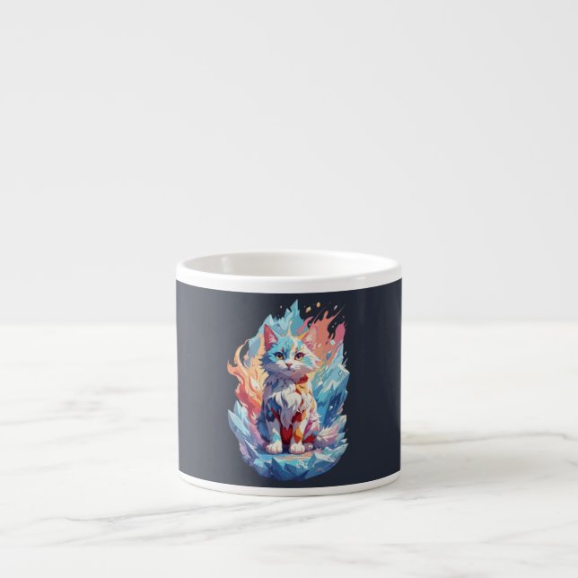 Cute Crystal Fantasy Cat Design Espressomugg (Framsidan)
