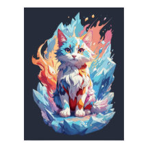 Cute Crystal Fantasy Cat Design