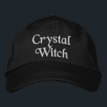 Cute Crystal Witch Quote Beige Black Broderad Keps<br><div class="desc">En söt kristallhäxa,  broderad,  kräm och svart basebollhätta. Det kan vara personlig till en namn eller annan text. En häxkonst födelsedagspresent för kristallint älskare.</div>
