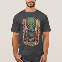 Cute Cthulhu i Pumpkin Patch Vintage Stil Tee