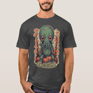 Cute Cthulhu i Pumpkin Patch Vintage Stil Tee